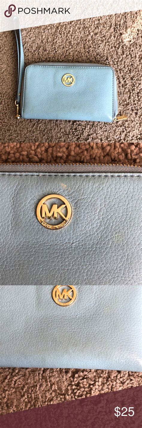 michael kors baby blue wallet